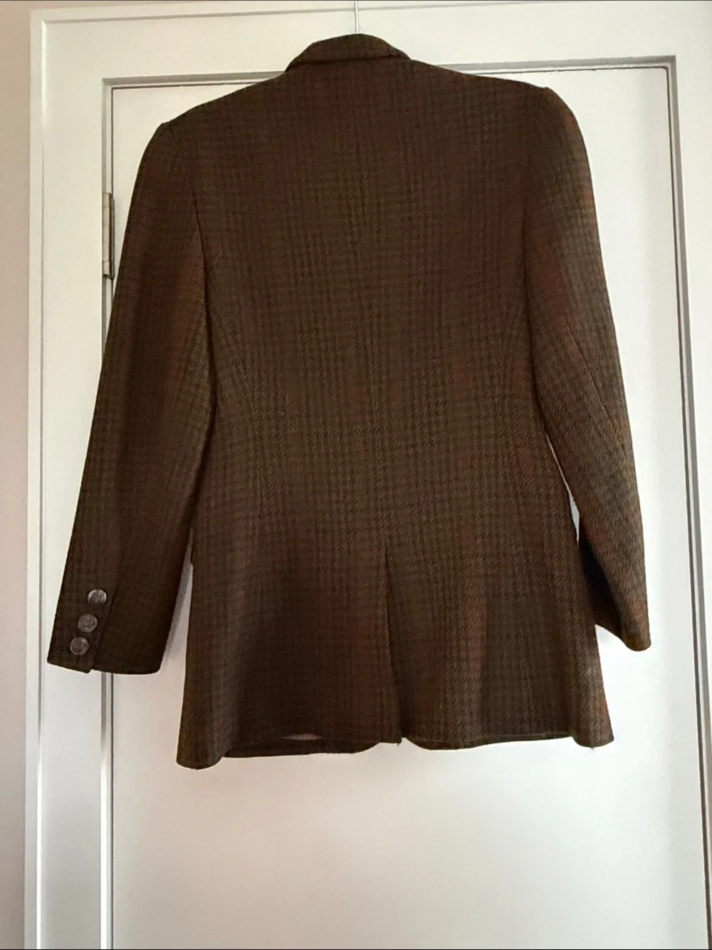 Aquascutum London Brown & Green Plaid Tweed Blazer size 4 - Picture 7 of 10